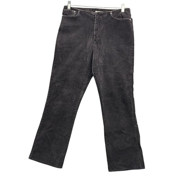 Duck Head Vintage 90s Low Rise Boot Cut Black Corduroy Pants Women 10 - Picture 1 of 8